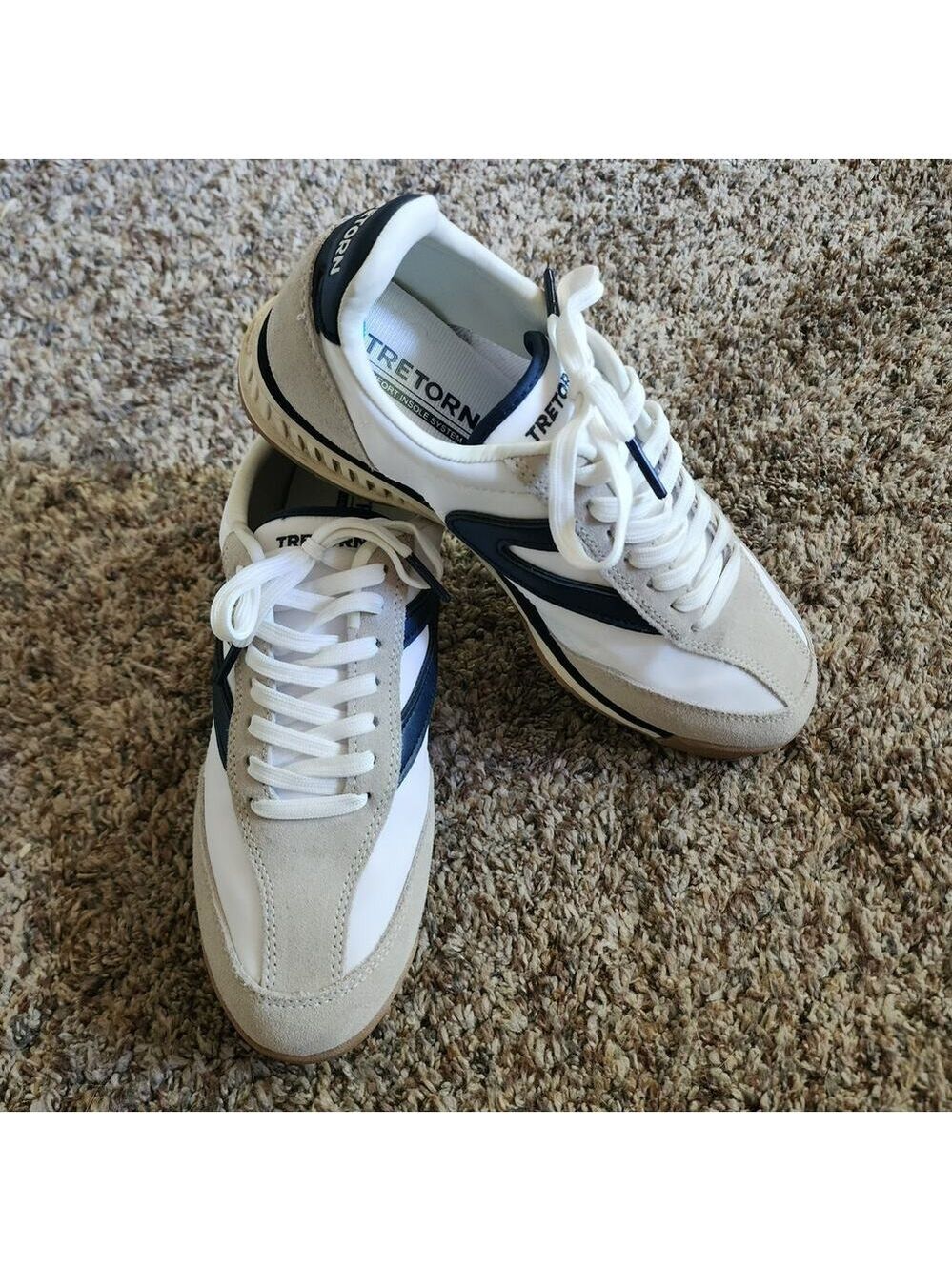 Tretorn Kristine Retro Athletic Jogger Sneakers White Leather Suede 8M NWOT